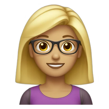 blonde-haired-girl-with-the-glases-What? sticker