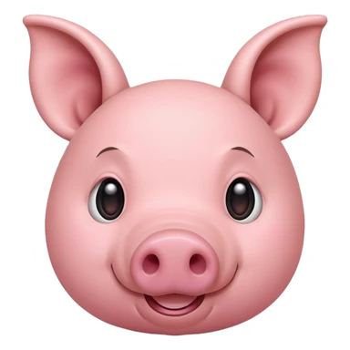 Round pig with long ears  sticker