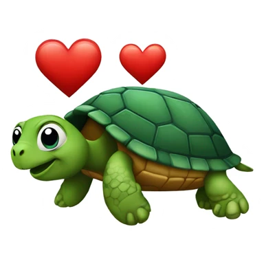 Turtle red heart sticker