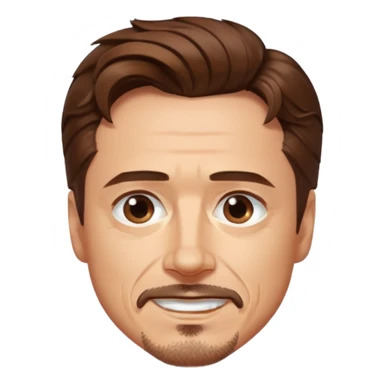 Tony Stark with wavy hair smirking sticker