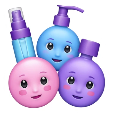 aesthetic skincare products asmr pink blue purple sticker