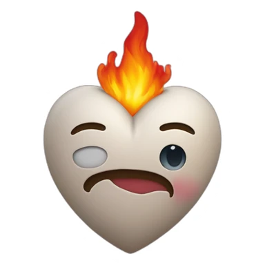 Coeur en feu avec écrit je t'aime dans le coeur sticker