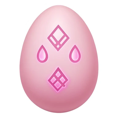 cute pastel pink ancient magic egg, glowing runes, soft pink aura, kawaii fantasy style, bold outline, simple icon, transparent background, twitch emote sticker