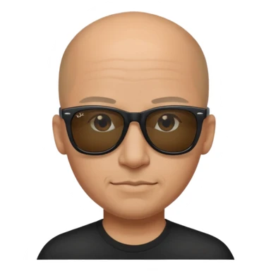 Bald Wearing black ray-ban wayfarer sunglasses sticker