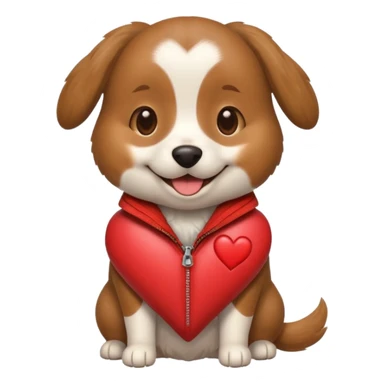 Dog wearing a heart jacket  sticker