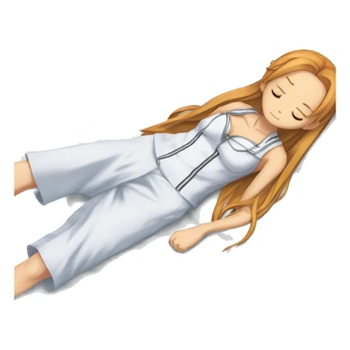 laying down sleeping full body Asuna anime sword art online one piece swim suiting  sticker