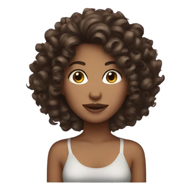 Curly hair brunette sticker