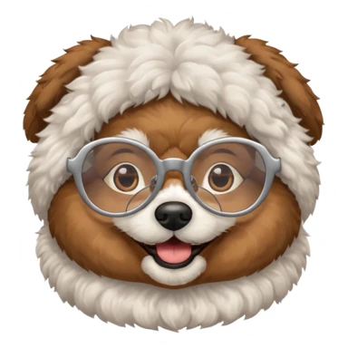 dog wearing grany sticker