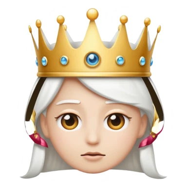 An eye roll emoji wearing a white crown sticker