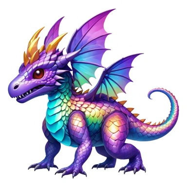 complex iridescent aesthetic-scenery-Fakémon-creature sticker