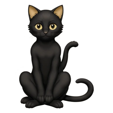 Chat noir peinture mignon assise peinture sticker