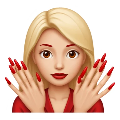 A normal human emoji with nails sticker