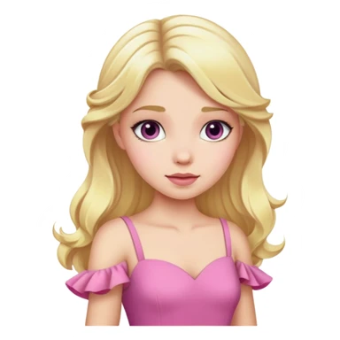 Aurora princess in pink dress with blonde hair sticker