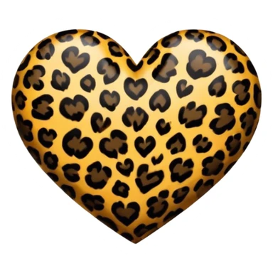 Black loepard print heart  sticker