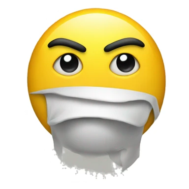 yellow circle with eyes looking to the side and straight face sticker