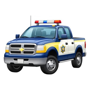 Police Pickup Truck with Body Color Is Navy, White And Lemon Yellow With number Is 02 With sticker