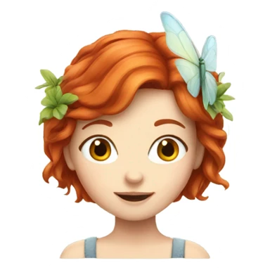 Girl with redhead, fairy style  sticker
