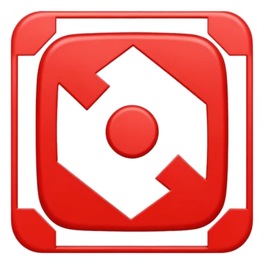 Red 90degres turned square shape sticker
