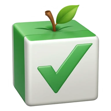white heavy check mark emoji, green check mark inside a white box with rounded corners, classic Apple/Google emoji style sticker