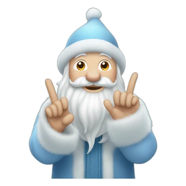 Father Frost shows hand sign of the horns sticker