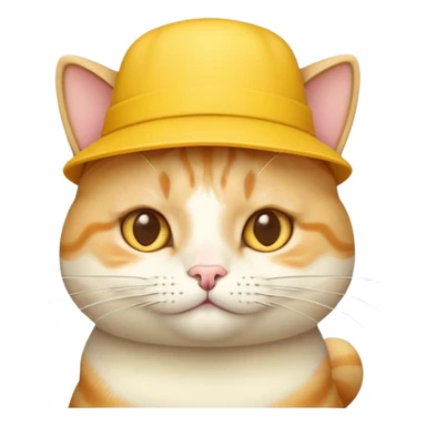 cheese cat wearing a yellow hat sticker