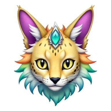 Epic Edgy Colorful ethereal eldritch Sergal-Serval-Fionbri sticker