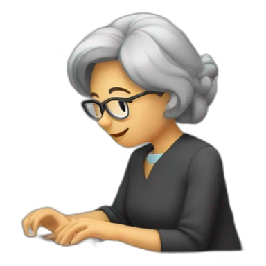 Maestra escribiendo en la computadora sticker