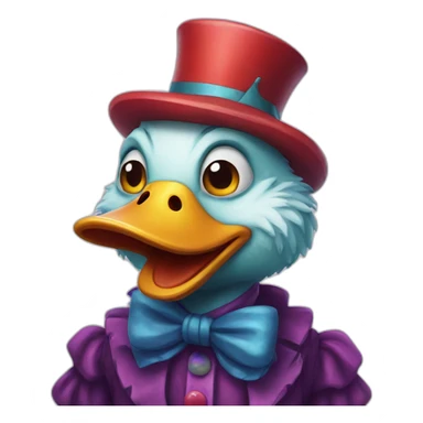duck monster clown sticker