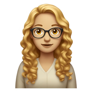 personne, cheveux ondulés et roux blond, peau beige, yeux bleus, lunette beige sticker