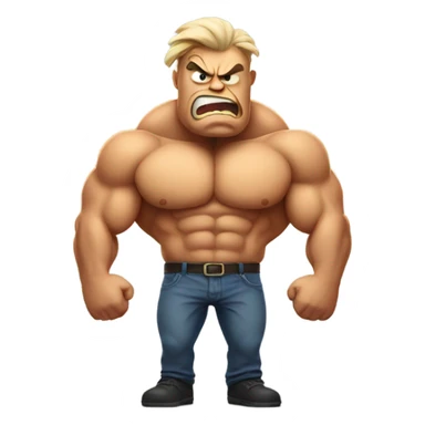 angry emoji with muscles sticker