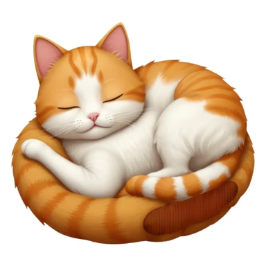 ginger and white small cat upside down with eyes closed sticker