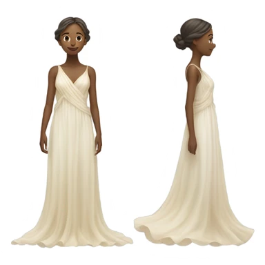 A delicate, ethereal figure of a young woman, dressed in a flowing, diaphanous gown that seems to be made of pure light.  sticker