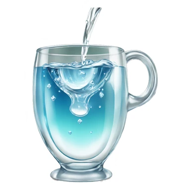 Cup of water poured into a beautiful clear bejeweled glass  sticker