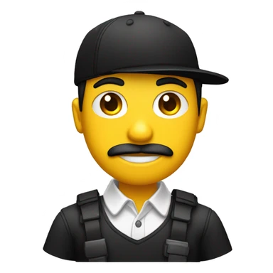 Ladrón de piel amarilla con antifaz negro,gorro negro y camisa negra y blanca sticker