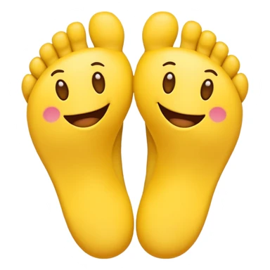 Emoji face with feet sticker