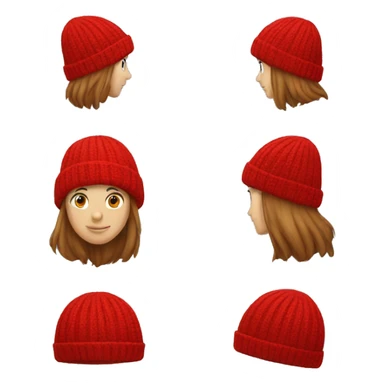 Red winter beanie no person just hat sticker