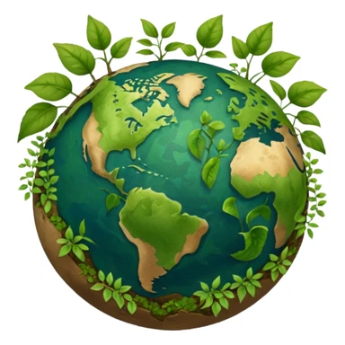 globe with plants sprouting all over it sticker