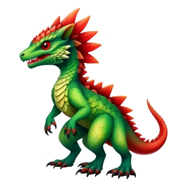 Cool Edgy Green-Red-gradient badass colorful Fionbri-Vernid-Trico-animal-creature full bodyd sticker
