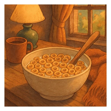 bowl of cheerios, cozy sticker