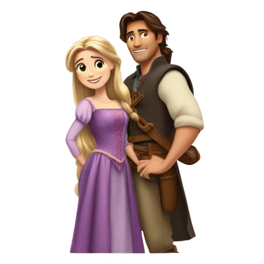 Rapunzel with Flynn rider sticker