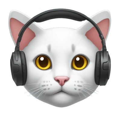 cat with gaming headphone sticker