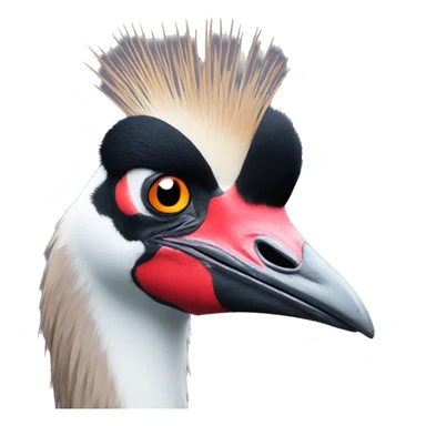 Black crowned crane sticker