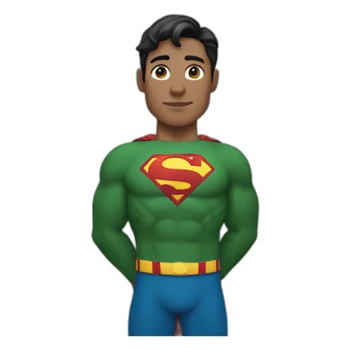 Avatar of Superman wears forest green clothes sticker