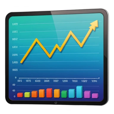 Mach mir einen trading chart auf einem bild schirm# sticker