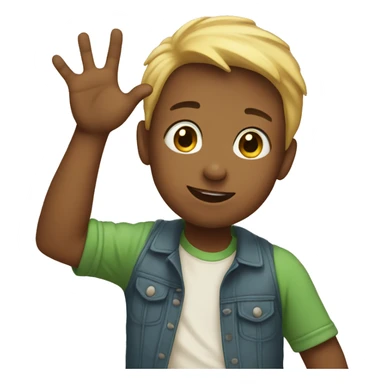 kid raising a hand sticker