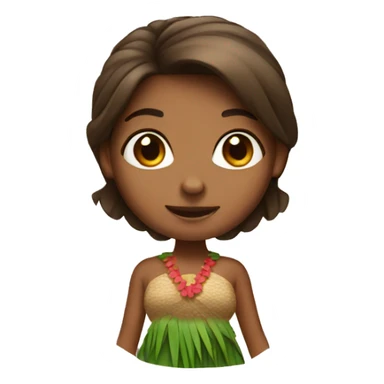 Hula girl with short brown sticker