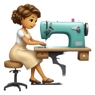 create an emoji of a seamstress sitting at the machine sewingcreate an emoji of a seamstress sitting at the machine sewing sticker