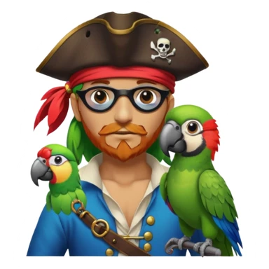 pirate and parrot sticker
