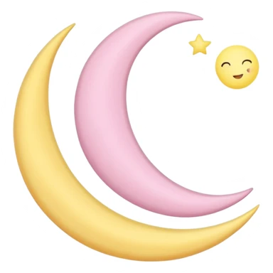 pastel heart with a soft pastel moon sticker