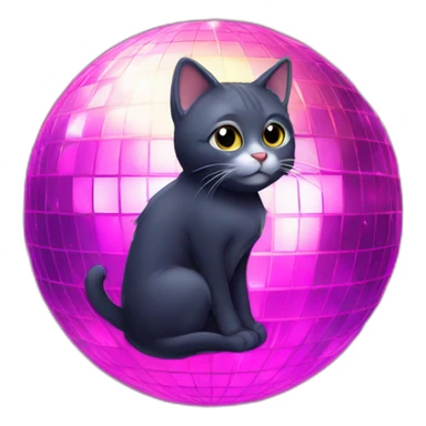 cat on disco ball sticker